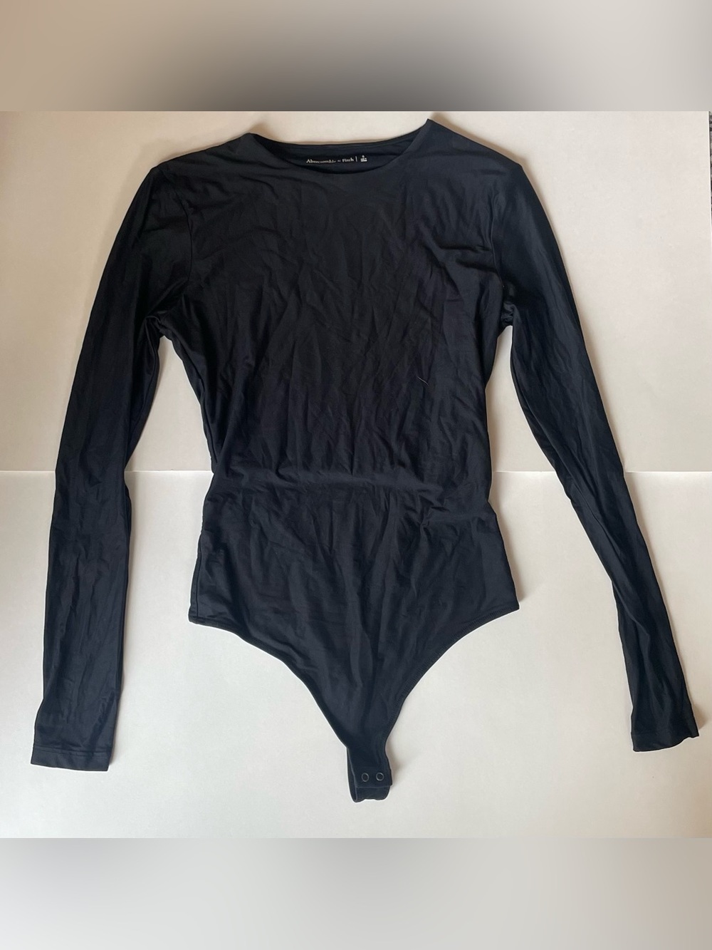 Abercrombie & Fitch Black Bodysuit Crewneck Top Evening Sleek Minimalist Outfit
